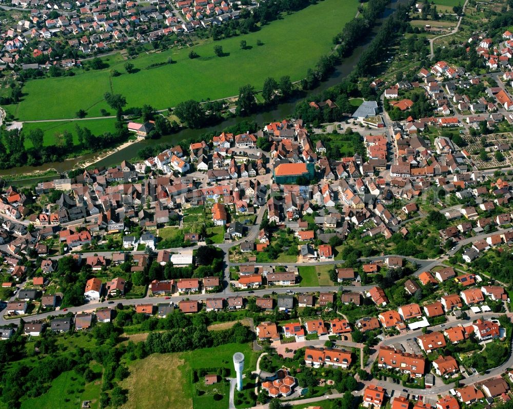 Aerial image Oedheim - Single-family residential area of settlement in Oedheim in the state Baden-Wuerttemberg, Germany