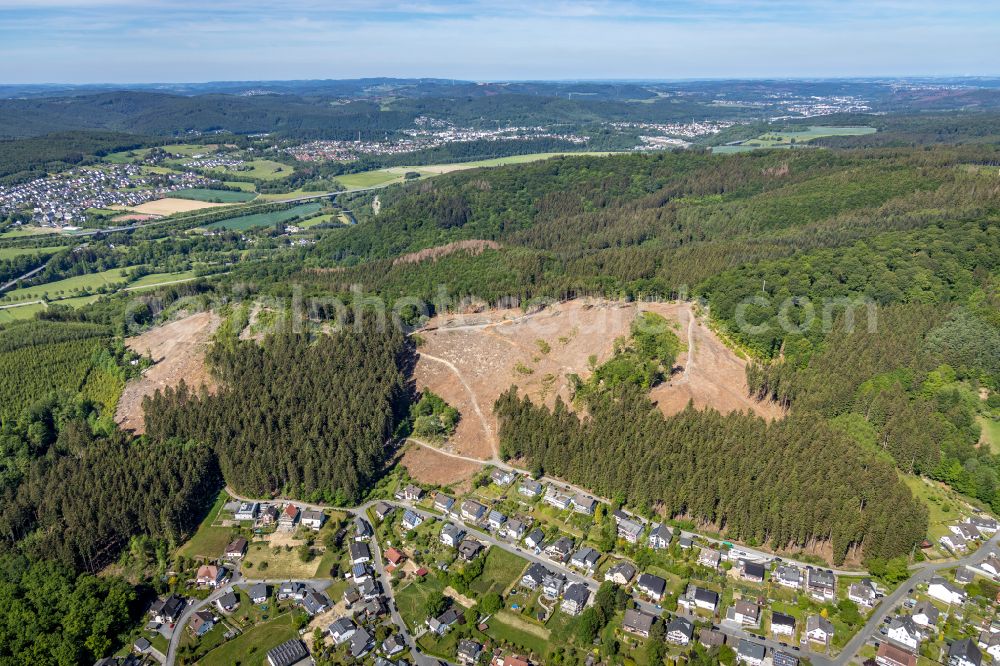 Aerial photograph Oeventrop - Single-family residential area of settlement in Oeventrop at Sauerland in the state North Rhine-Westphalia, Germany