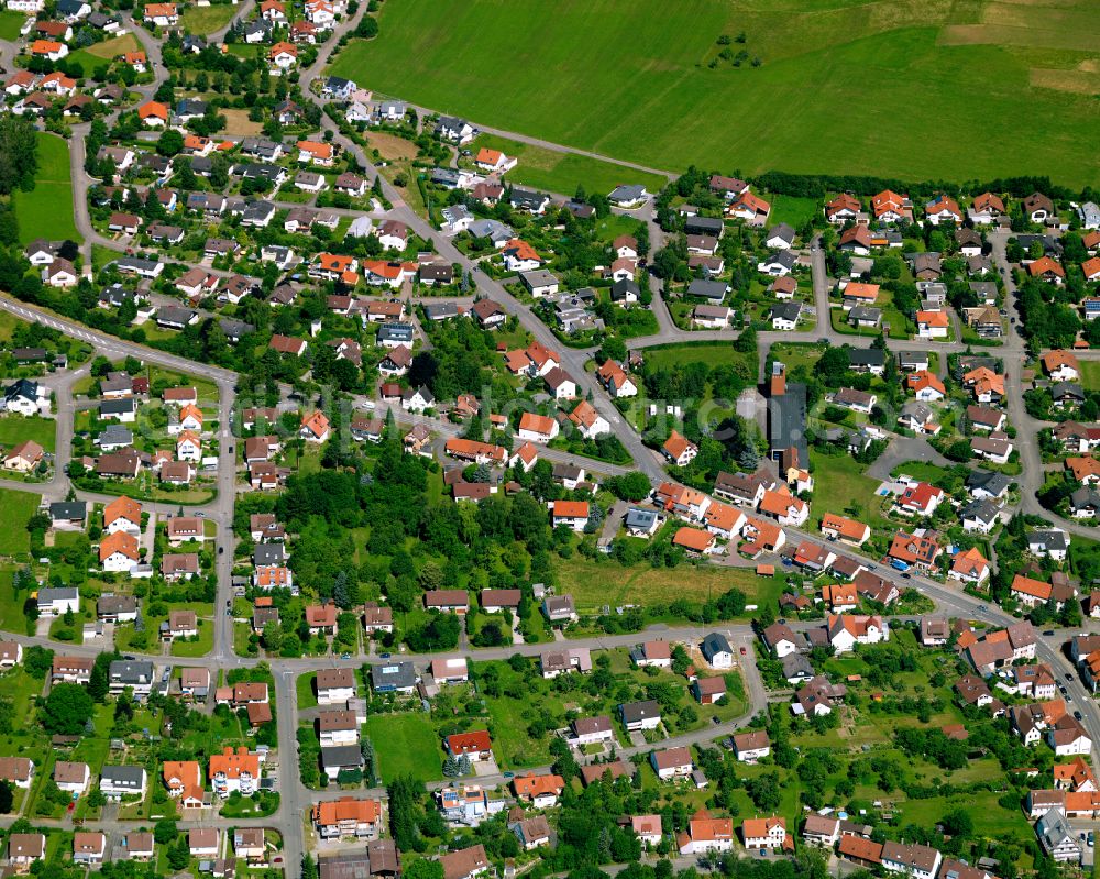 Aerial image Ofterdingen - Single-family residential area of settlement in Ofterdingen in the state Baden-Wuerttemberg, Germany