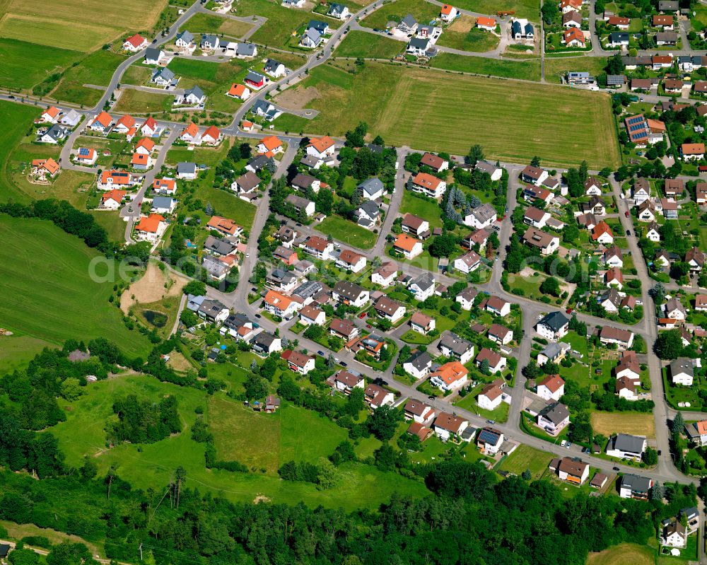 Ofterdingen from above - Single-family residential area of settlement in Ofterdingen in the state Baden-Wuerttemberg, Germany