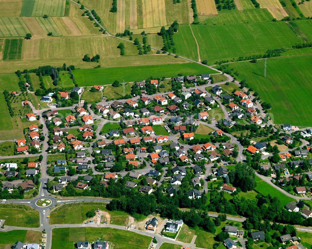 Ofterdingen from the bird's eye view: Single-family residential area of settlement in Ofterdingen in the state Baden-Wuerttemberg, Germany