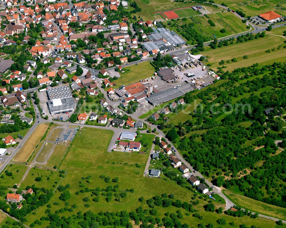 Ofterdingen from above - Single-family residential area of settlement in Ofterdingen in the state Baden-Wuerttemberg, Germany