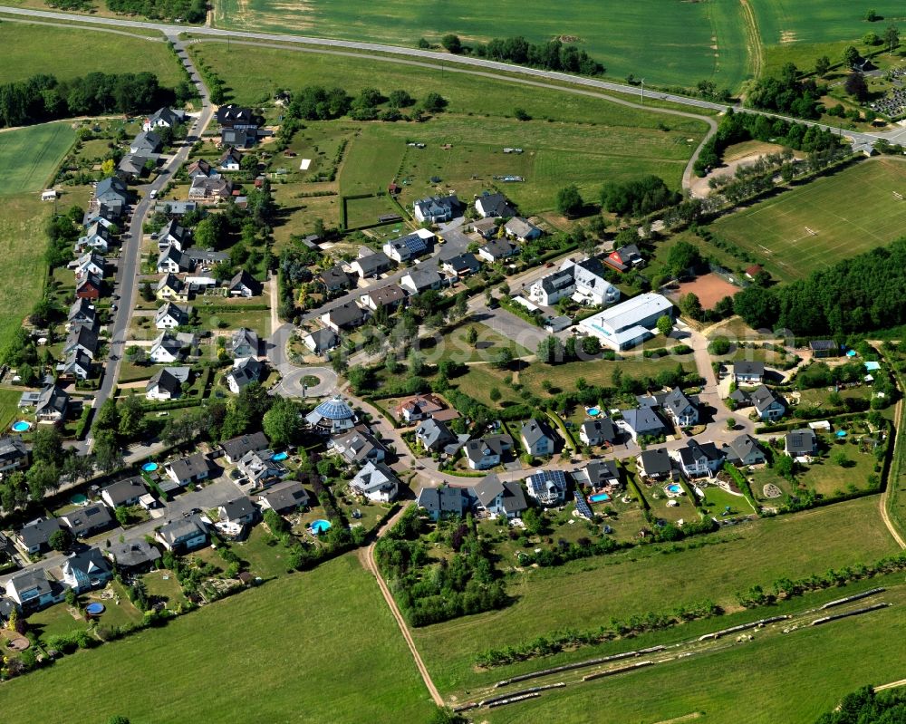 Oppenhausen, Boppard from above - Single-family residential area of settlement in Oppenhausen, Boppard in the state Rhineland-Palatinate