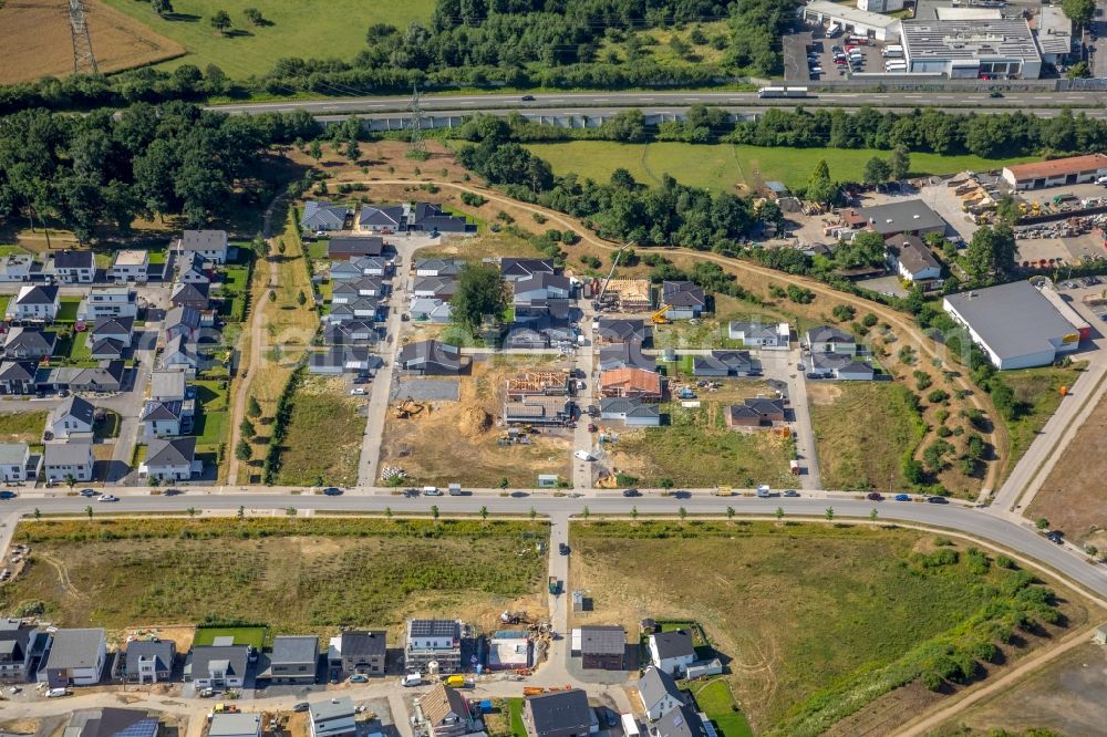 Dortmund from the bird's eye view: Single-family residential area of settlement on Heinrich-Czerkus Allee - Hohenbuschei-Allee in the district Brackeler Feld in Dortmund in the state North Rhine-Westphalia, Germany