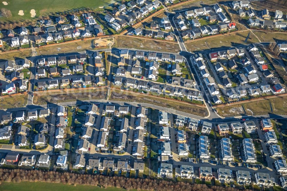 Dortmund from the bird's eye view: Single-family residential area of settlement on Theodor-Blank-Allee in the district Brackeler Feld in Dortmund in the state North Rhine-Westphalia, Germany