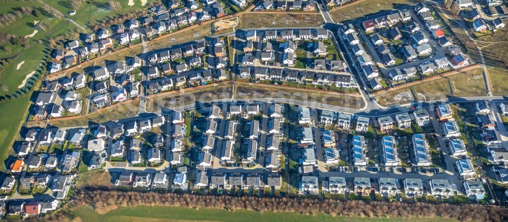 Dortmund from the bird's eye view: Single-family residential area of settlement on Theodor-Blank-Allee in the district Brackeler Feld in Dortmund in the state North Rhine-Westphalia, Germany