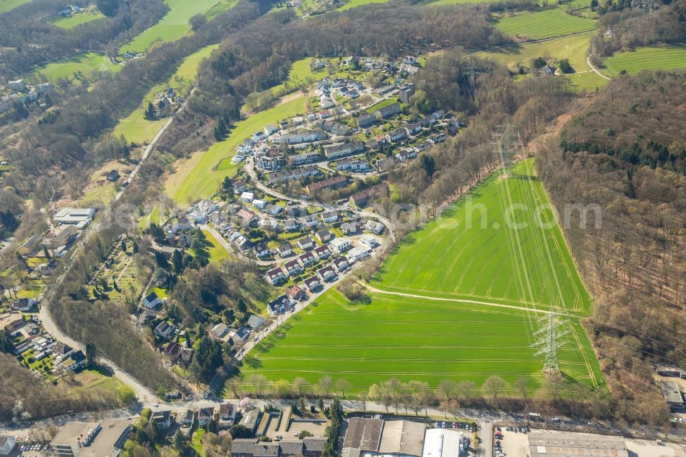 Aerial photograph Witten - Single-family residential area of settlement on Im Roehrken in the district Buchholz in Witten in the state North Rhine-Westphalia, Germany