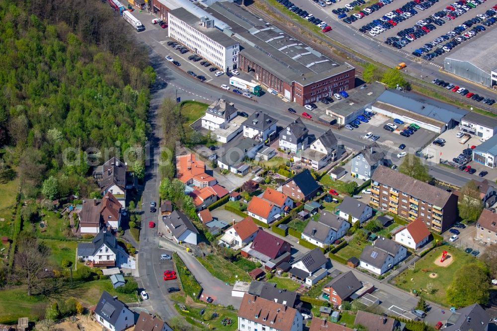 Netphen from above - Single-family residential area of settlement Siegstrasse - Burgstrasse in the district Dreis-Tiefenbach in Netphen in the state North Rhine-Westphalia, Germany