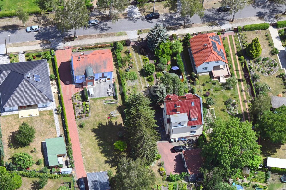 Berlin from above - Single-family residential area of settlement on street Birkenstrasse in the district Kaulsdorf in Berlin, Germany