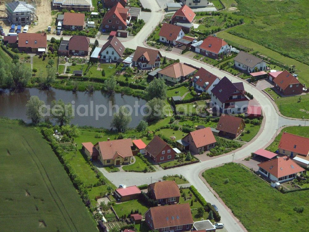 Burg Stargard from above - Single-family residential area of settlement in the district Quastenberg in Burg Stargard in the state Mecklenburg - Western Pomerania, Germany