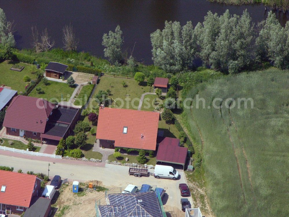 Burg Stargard from above - Single-family residential area of settlement in the district Quastenberg in Burg Stargard in the state Mecklenburg - Western Pomerania, Germany