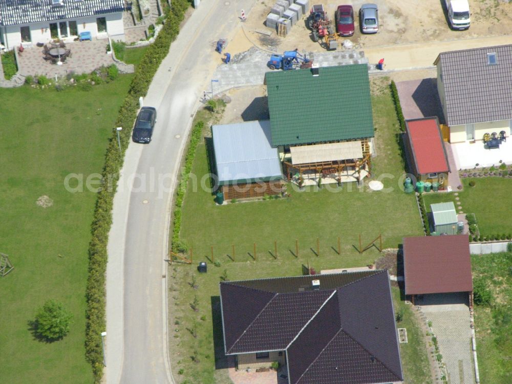 Burg Stargard from the bird's eye view: Single-family residential area of settlement in the district Quastenberg in Burg Stargard in the state Mecklenburg - Western Pomerania, Germany