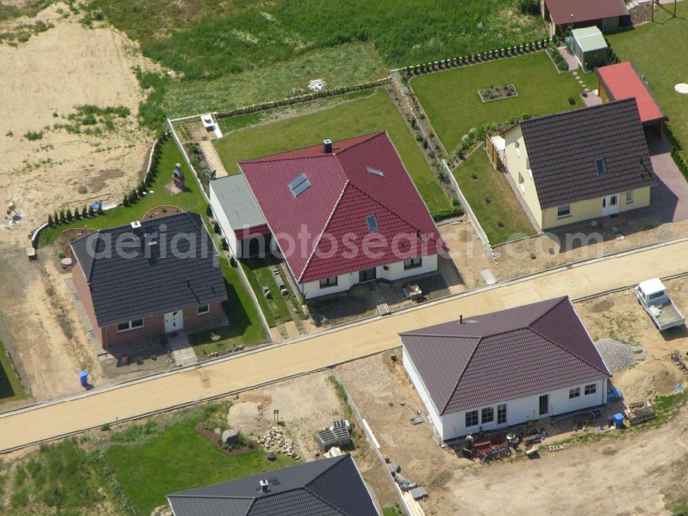 Aerial image Burg Stargard - Single-family residential area of settlement in the district Quastenberg in Burg Stargard in the state Mecklenburg - Western Pomerania, Germany