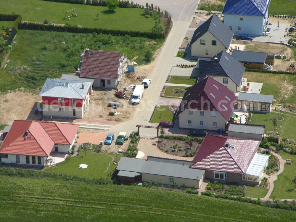 Burg Stargard from the bird's eye view: Single-family residential area of settlement in the district Quastenberg in Burg Stargard in the state Mecklenburg - Western Pomerania, Germany