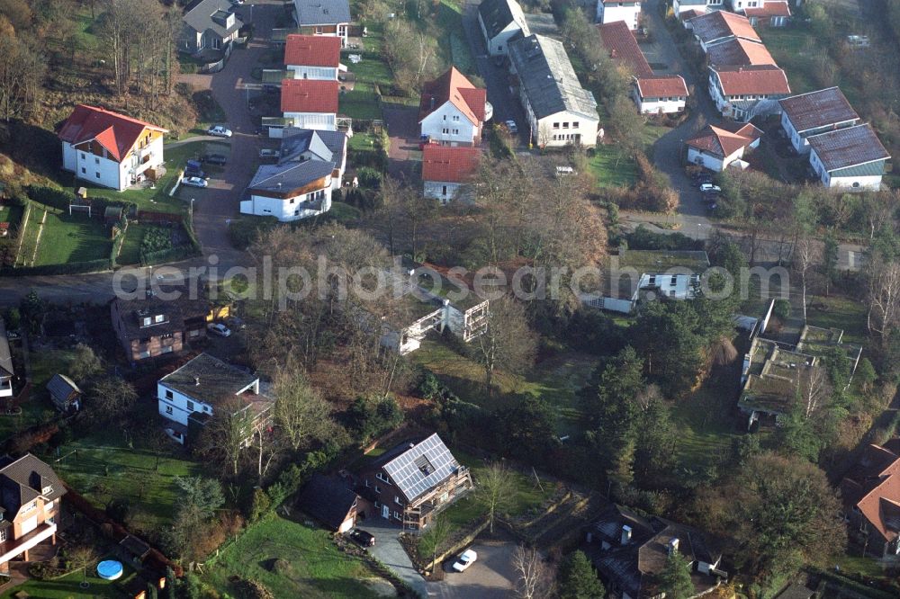 Ibbenbüren from the bird's eye view: Single-family residential area of settlement on Nordstrasse in the district Schafberg in Ibbenbueren in the state North Rhine-Westphalia, Germany