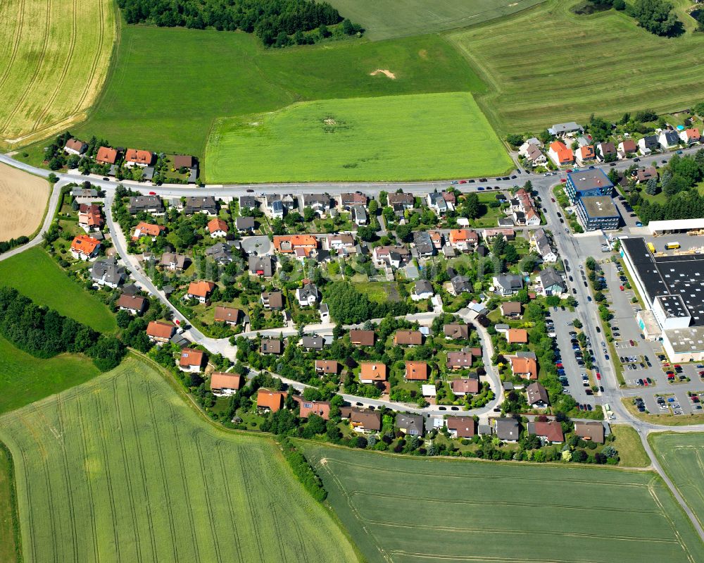 Aerial image Osseck - Single-family residential area of settlement in Osseck in the state Bavaria, Germany