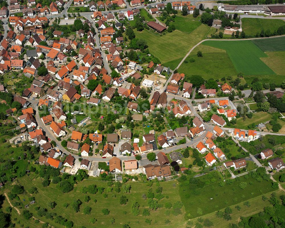 Aerial image Ostelsheim - Single-family residential area of settlement in Ostelsheim in the state Baden-Wuerttemberg, Germany