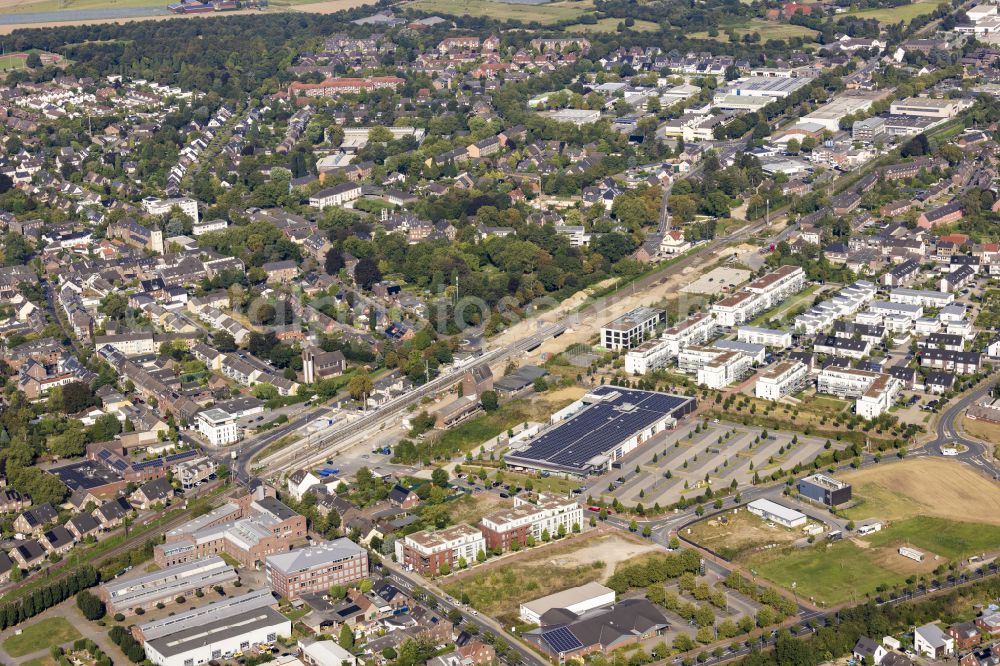 Aerial image Osterath - Residential area of a single-family house settlement on Hoelssig-Strasse in Osterath in the federal state of North Rhine-Westphalia, Germany