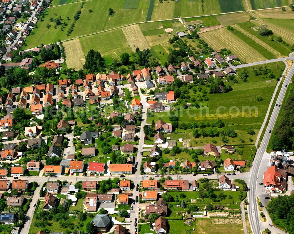 Ottenbronn from above - Single-family residential area of settlement in Ottenbronn in the state Baden-Wuerttemberg, Germany