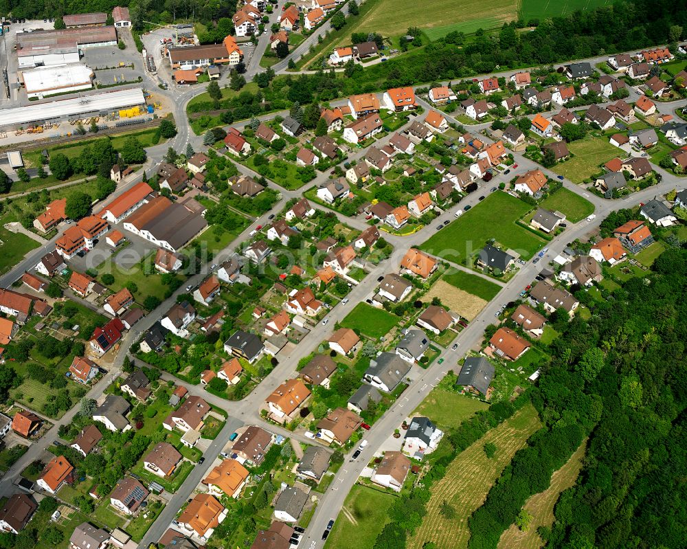 Ottenbronn from above - Single-family residential area of settlement in Ottenbronn in the state Baden-Wuerttemberg, Germany