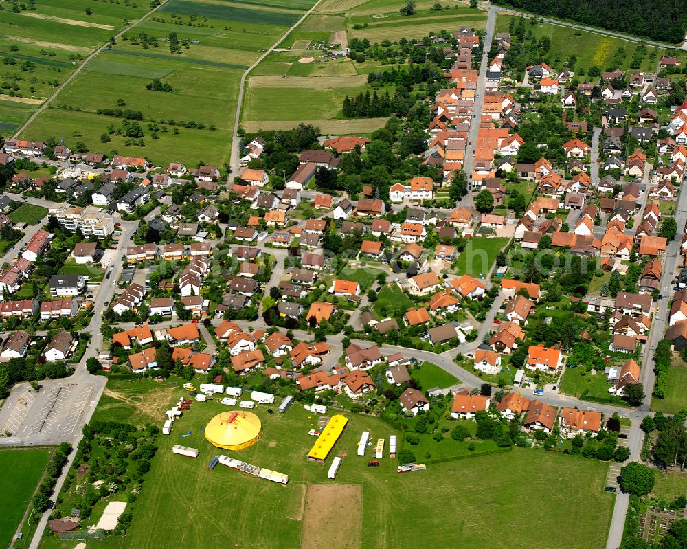 Ottenbronn from above - Single-family residential area of settlement in Ottenbronn in the state Baden-Wuerttemberg, Germany