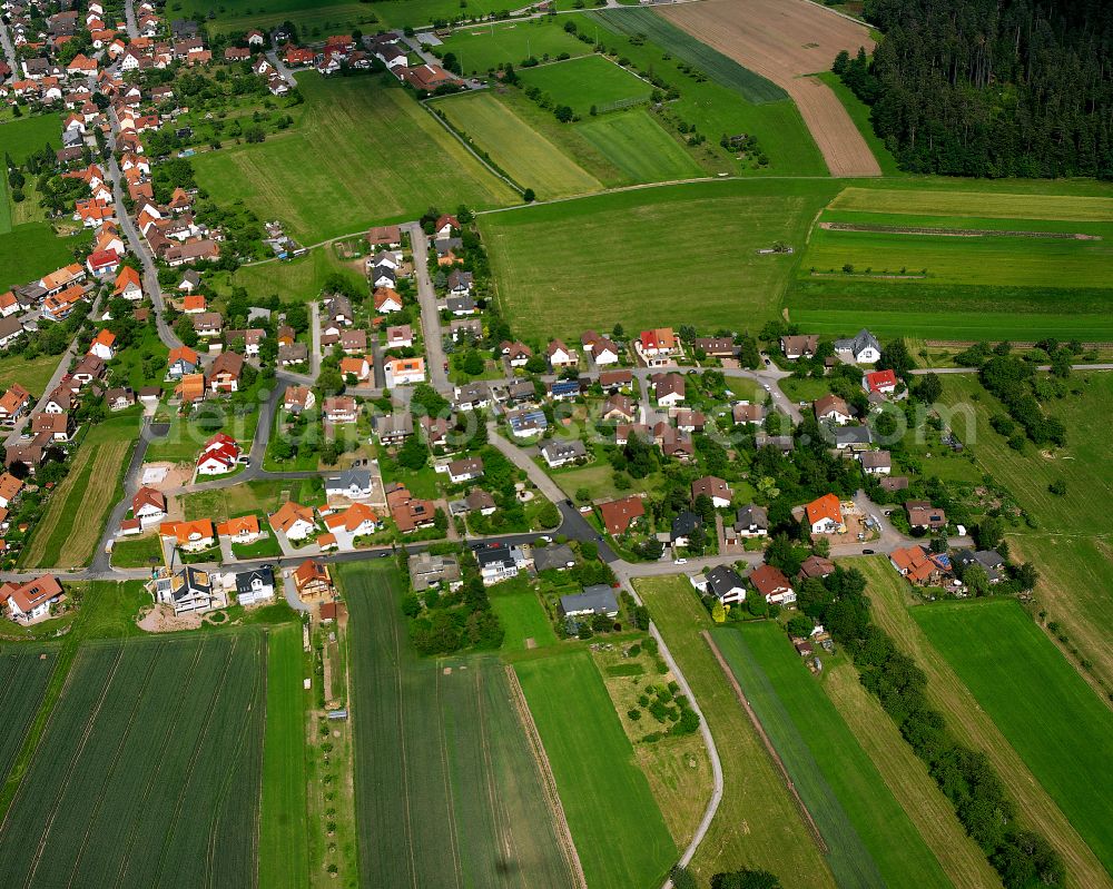 Ottenbronn from above - Single-family residential area of settlement in Ottenbronn in the state Baden-Wuerttemberg, Germany