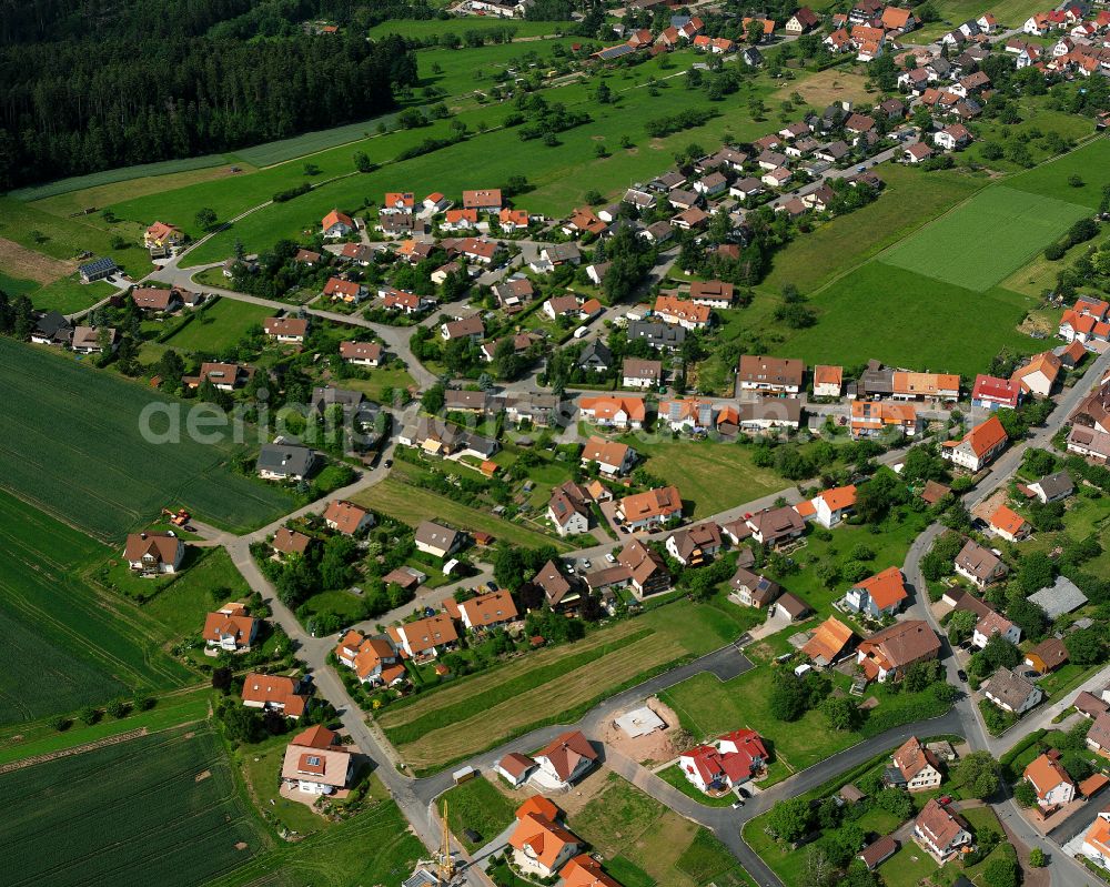 Ottenbronn from above - Single-family residential area of settlement in Ottenbronn in the state Baden-Wuerttemberg, Germany