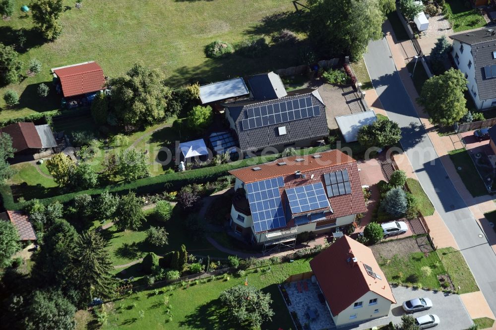 Aerial image Panketal - Single-family residential area of settlement Birkholzer Weg - Platanenweg in Panketal in the state Brandenburg