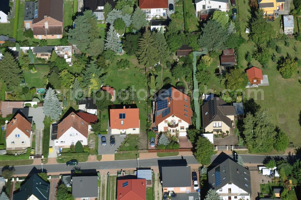 Aerial image Panketal - Single-family residential area of settlement Birkholzer Weg - Platanenweg in Panketal in the state Brandenburg