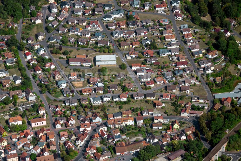 Aerial image Partenstein - Single-family residential area of settlement in Partenstein in the state Bavaria, Germany