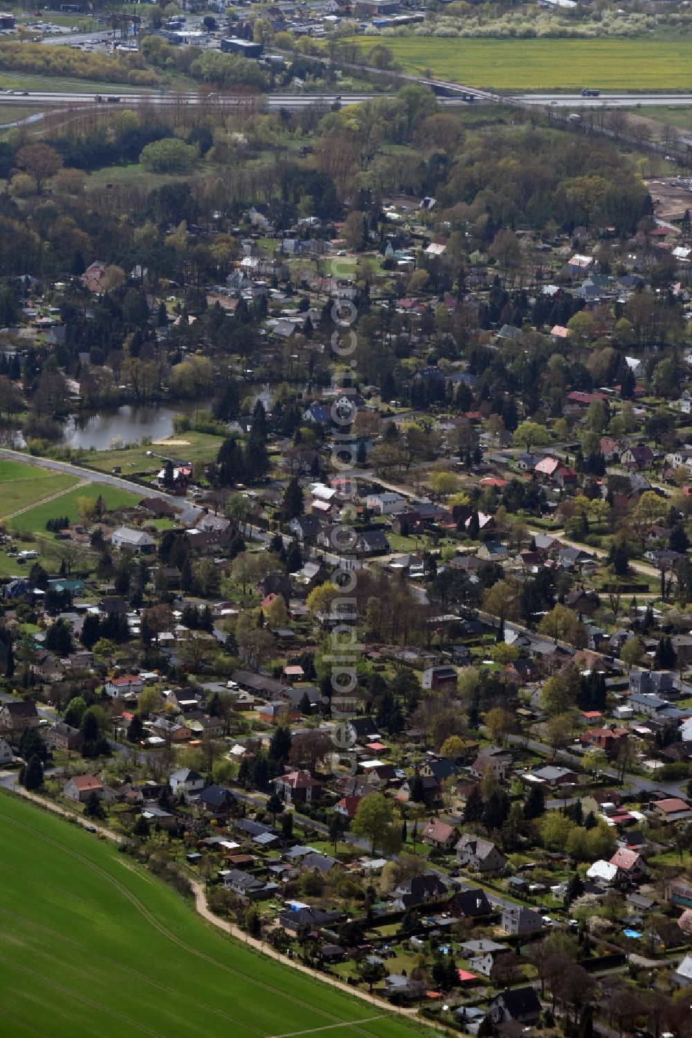 Aerial image Petershagen - Single-family residential area of settlement Wiesenstrasse - Stienitzallee in Petershagen in the state Brandenburg