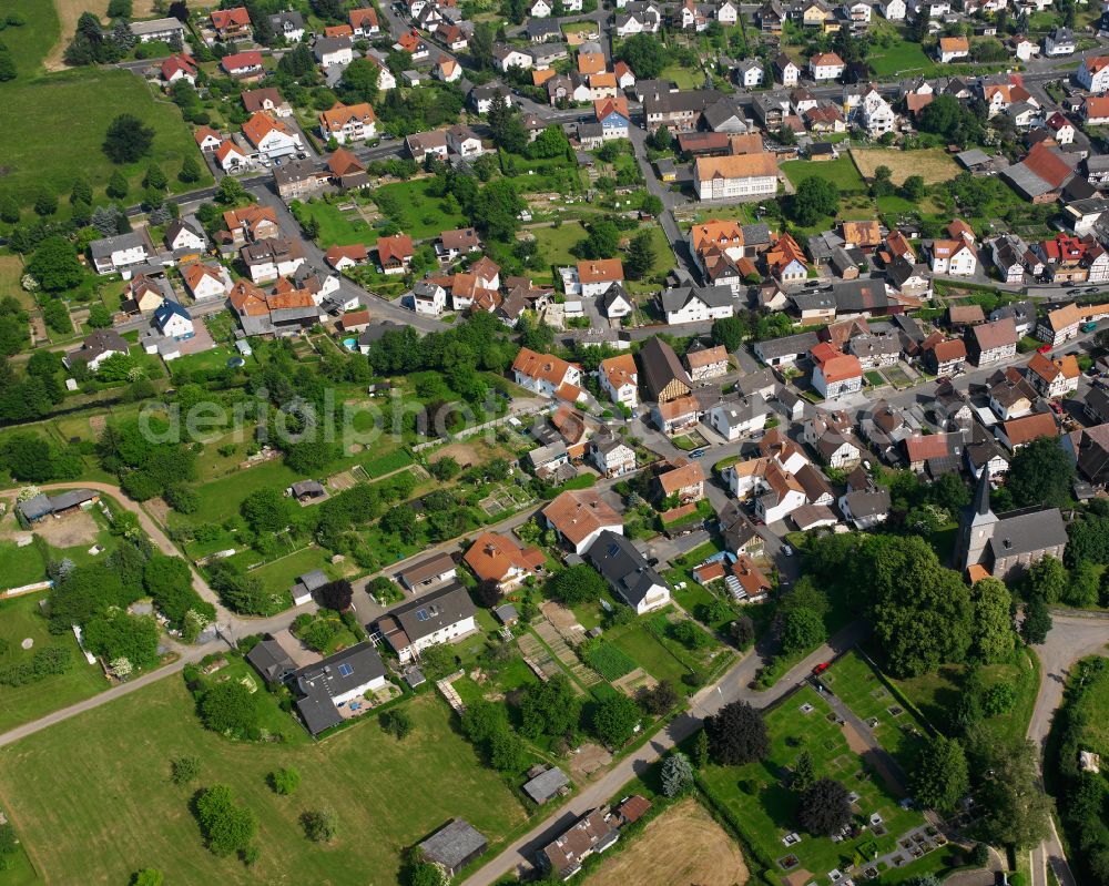 Rainrod from above - Single-family residential area of settlement in Rainrod in the state Hesse, Germany