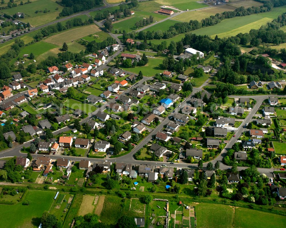 Rainrod from above - Single-family residential area of settlement in Rainrod in the state Hesse, Germany