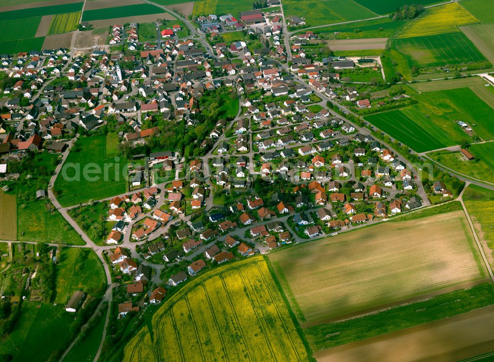 Aerial image Rammingen - Single-family residential area of settlement in Rammingen in the state Baden-Wuerttemberg, Germany