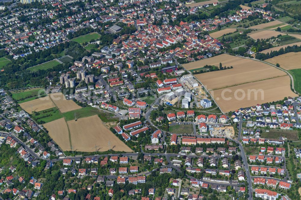 Aerial image Lengfeld - Single-family residential area of settlement on the edge of agricultural fields in Lengfeld in the state Bavaria, Germany