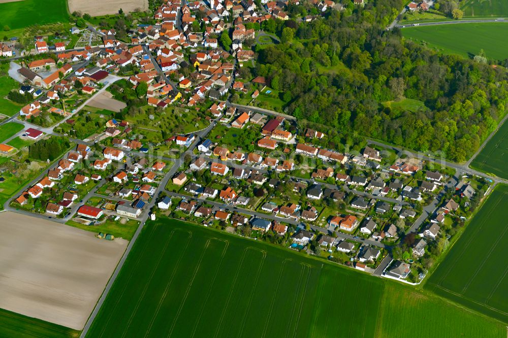 Rüdenhausen from the bird's eye view: Single-family residential area of settlement in Rüdenhausen in the state Bavaria, Germany