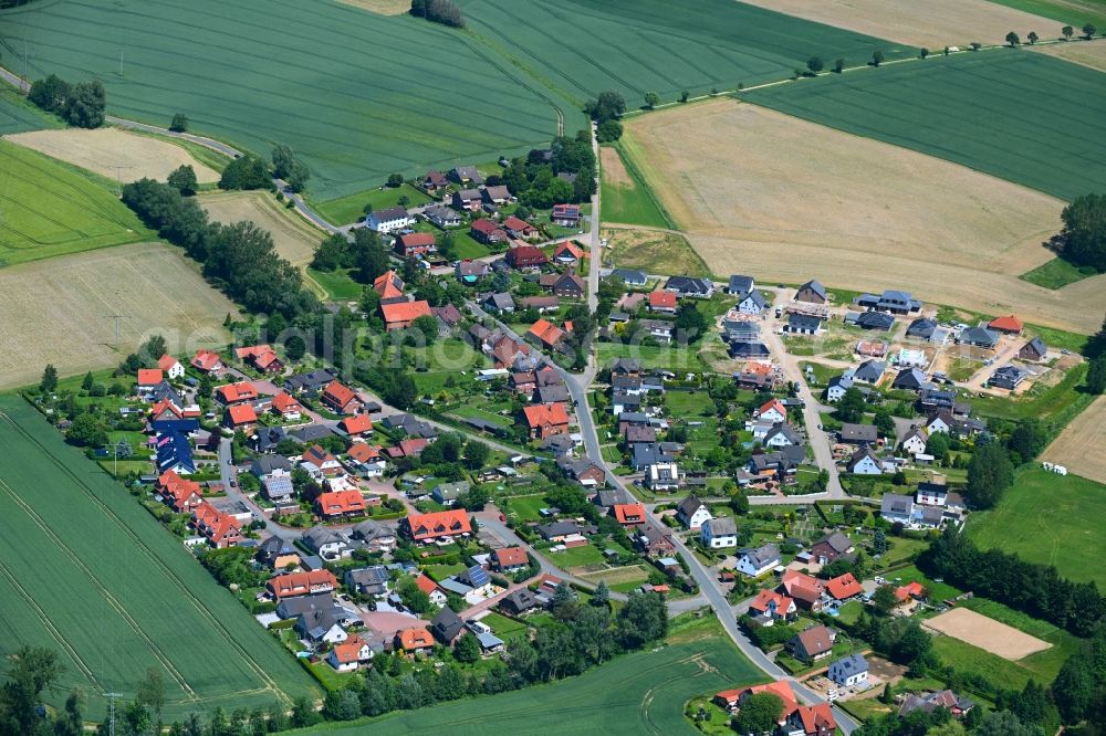 Rehren from above - Single-family residential area of settlement in Rehren in the state Lower Saxony, Germany