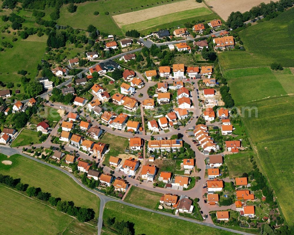 Reichelsheim (Odenwald) from the bird's eye view: Single-family residential area of settlement in Reichelsheim (Odenwald) in the state Hesse, Germany