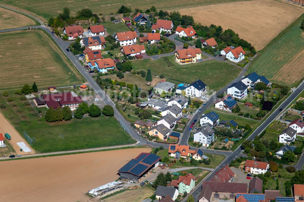 Rettersheim from above - Single-family residential area of settlement in Rettersheim in the state Bavaria, Germany