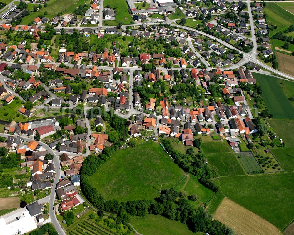 Rheinbischofsheim from the bird's eye view: Single-family residential area of settlement in Rheinbischofsheim in the state Baden-Wuerttemberg, Germany