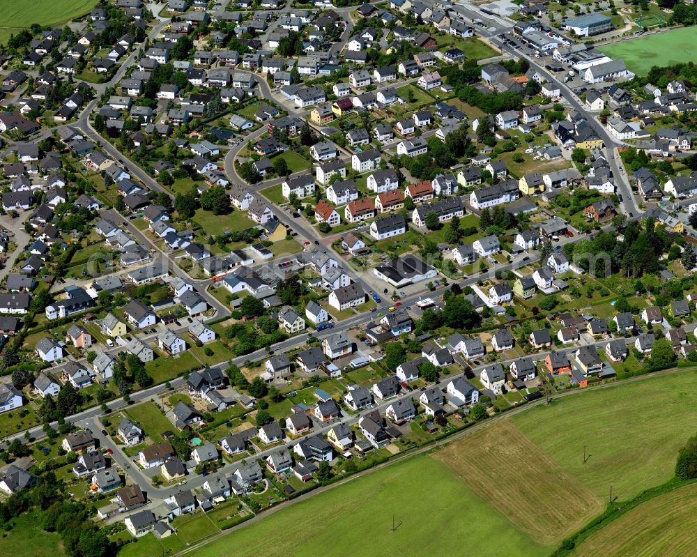 Rheinböllen from above - Single-family residential area of settlement in Rheinboellen in the state Rhineland-Palatinate