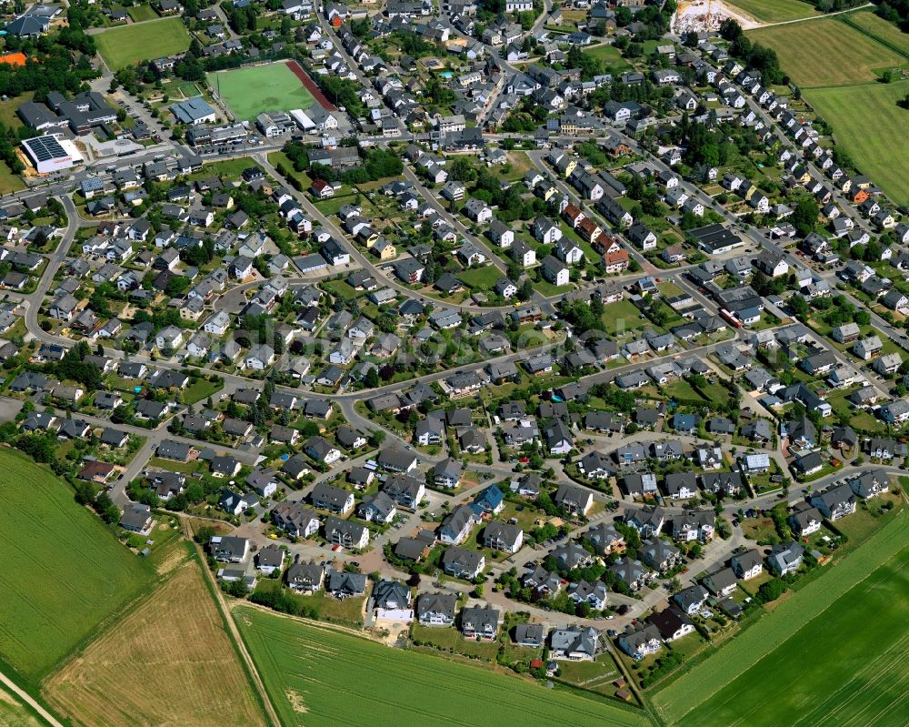 Aerial image Rheinböllen - Single-family residential area of settlement in Rheinboellen in the state Rhineland-Palatinate