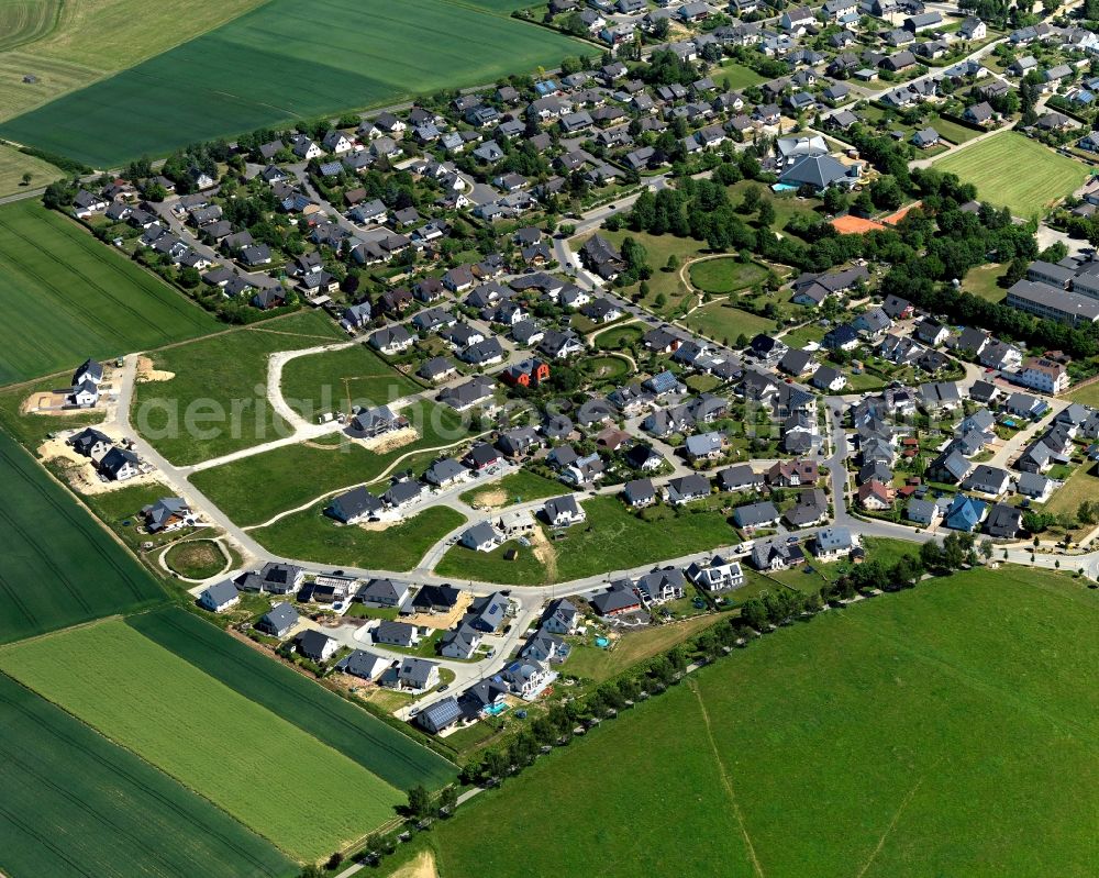 Aerial photograph Rheinböllen - Single-family residential area of settlement in Rheinboellen in the state Rhineland-Palatinate