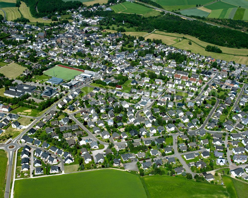 Aerial photograph Rheinböllen - Single-family residential area of settlement in Rheinböllen in the state Rhineland-Palatinate, Germany