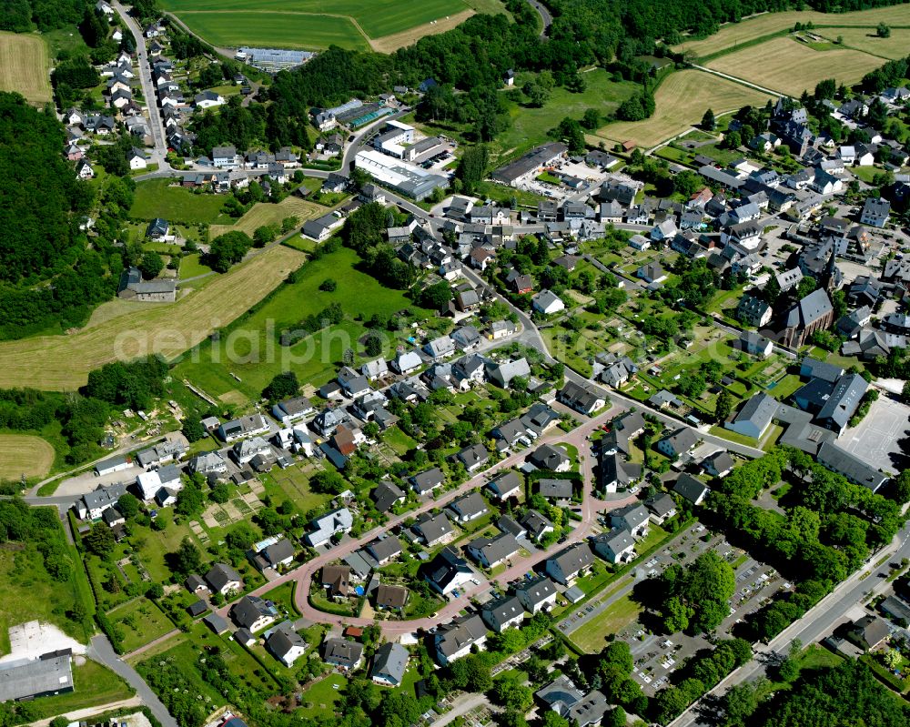 Aerial image Rheinböllen - Single-family residential area of settlement in Rheinböllen in the state Rhineland-Palatinate, Germany