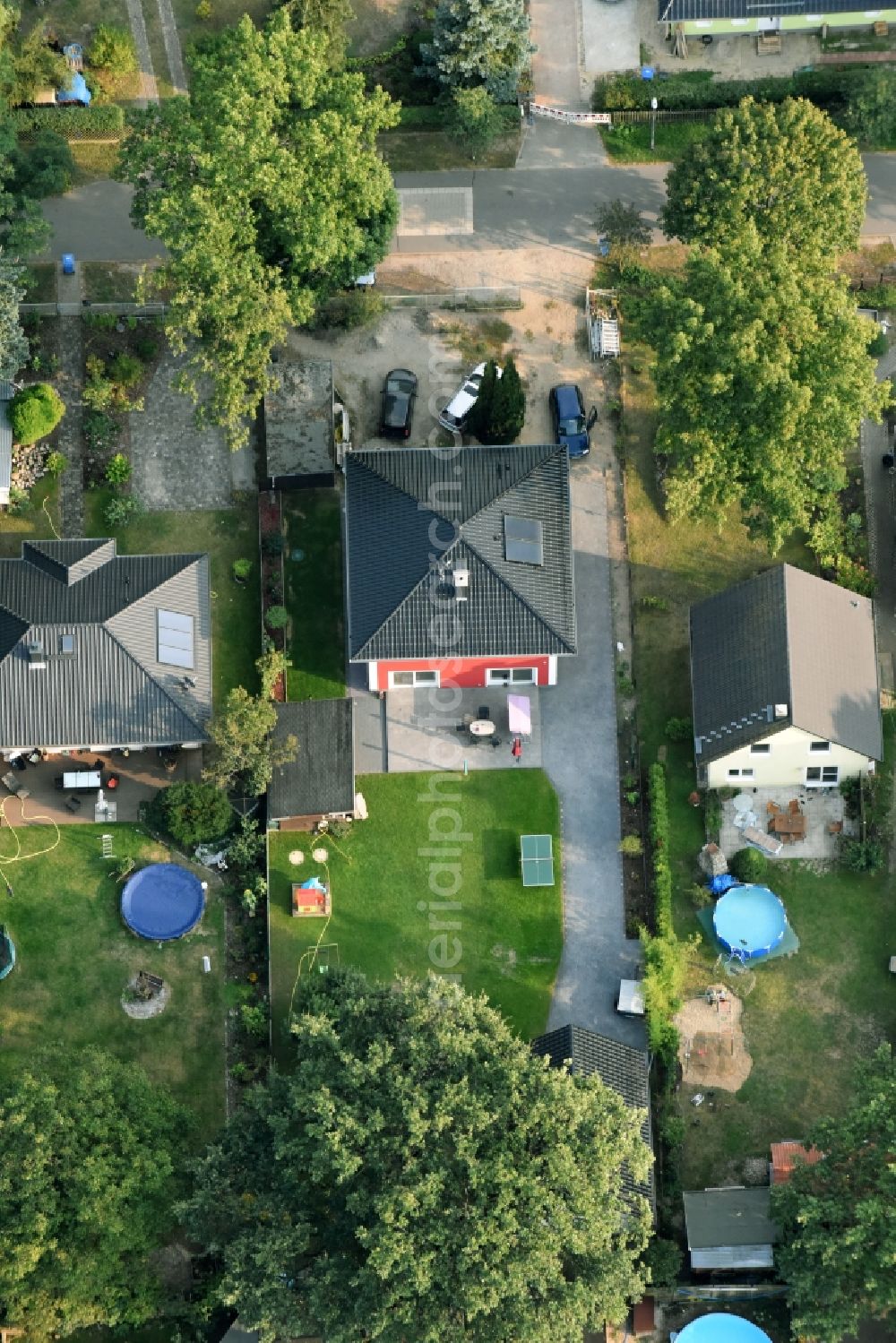 Aerial photograph Fredersdorf-Vogelsdorf - Single-family residential area of settlement Richard-Wagner-Strasse in Fredersdorf-Vogelsdorf in the state Brandenburg