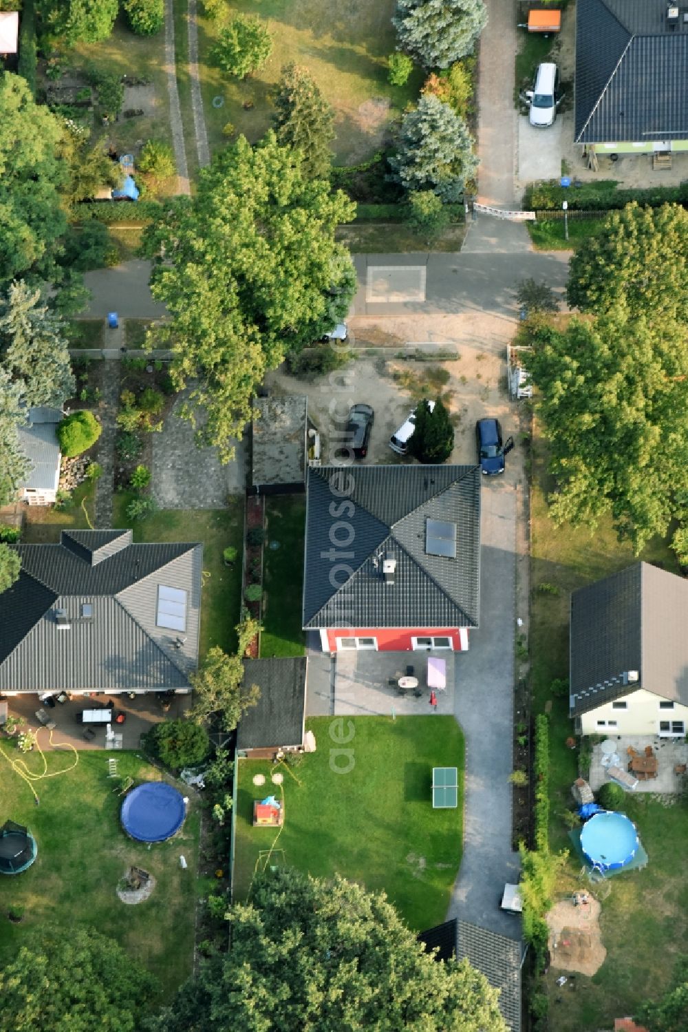 Aerial photograph Fredersdorf-Vogelsdorf - Single-family residential area of settlement Richard-Wagner-Strasse in Fredersdorf-Vogelsdorf in the state Brandenburg