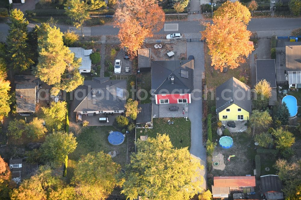 Aerial image Fredersdorf-Vogelsdorf - Single-family residential area of settlement Richard-Wagner-Strasse in Fredersdorf-Vogelsdorf in the state Brandenburg