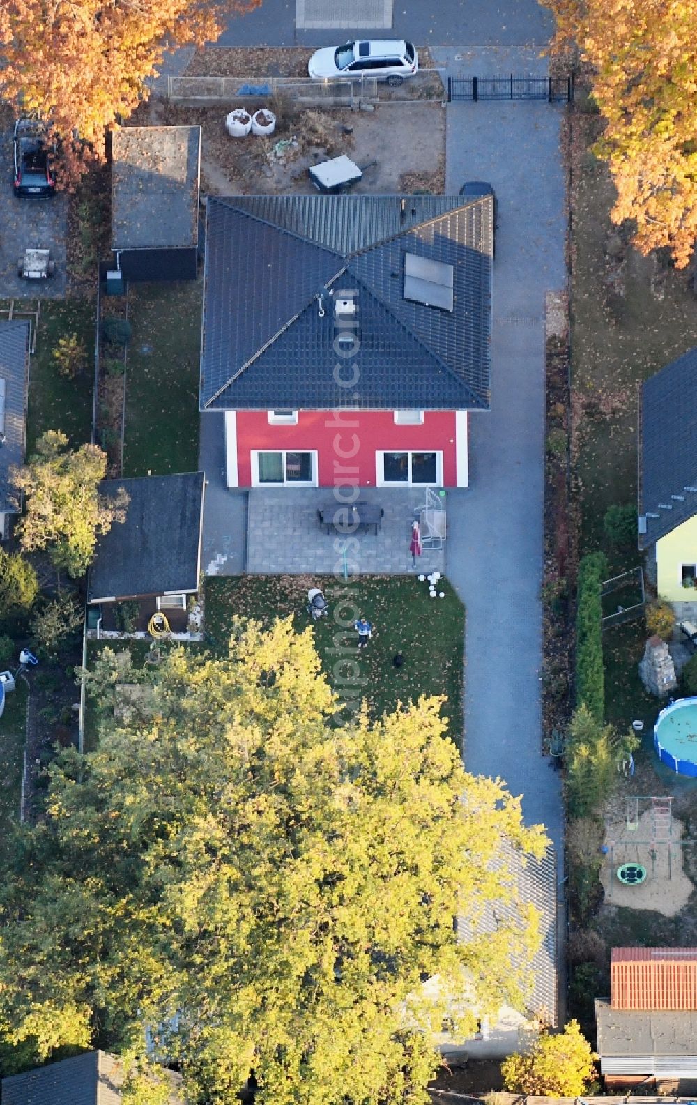 Aerial photograph Fredersdorf-Vogelsdorf - Single-family residential area of settlement Richard-Wagner-Strasse in Fredersdorf-Vogelsdorf in the state Brandenburg