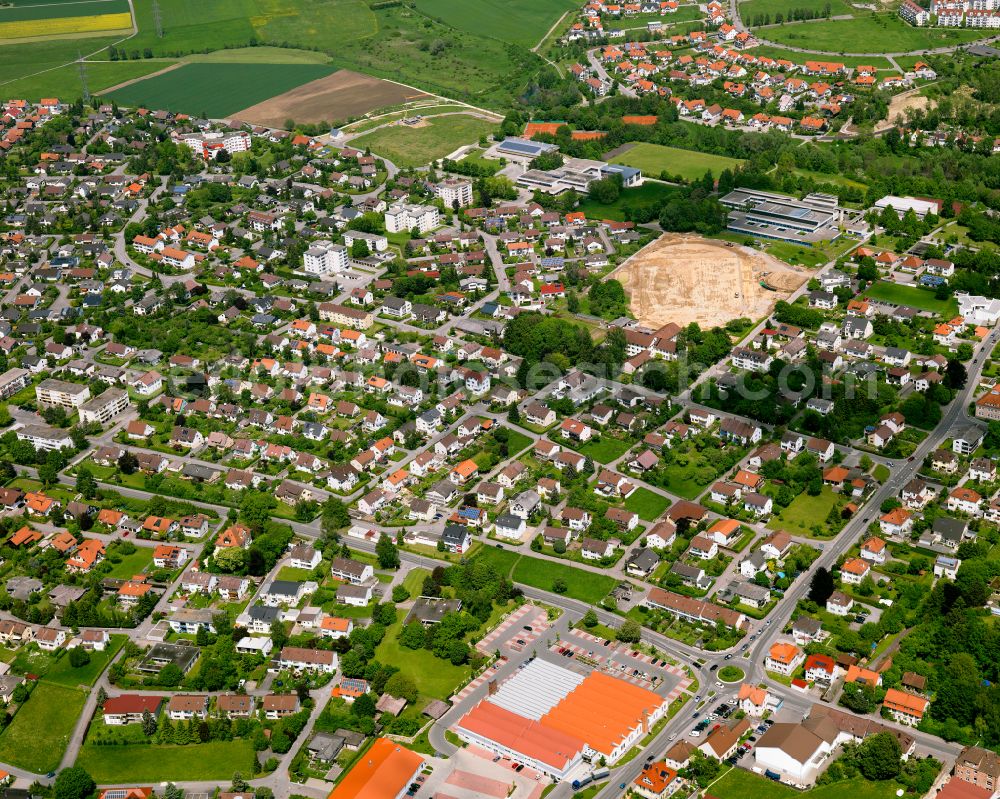 Riedlingen from above - Single-family residential area of settlement in Riedlingen in the state Baden-Wuerttemberg, Germany